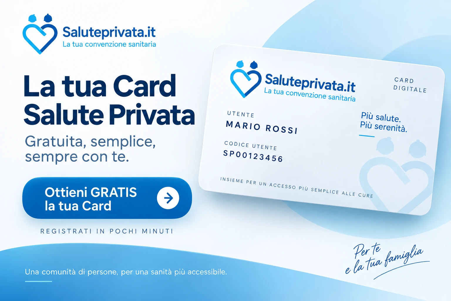 Card Salute Privata gratuita per accedere alle tariffe agevolate